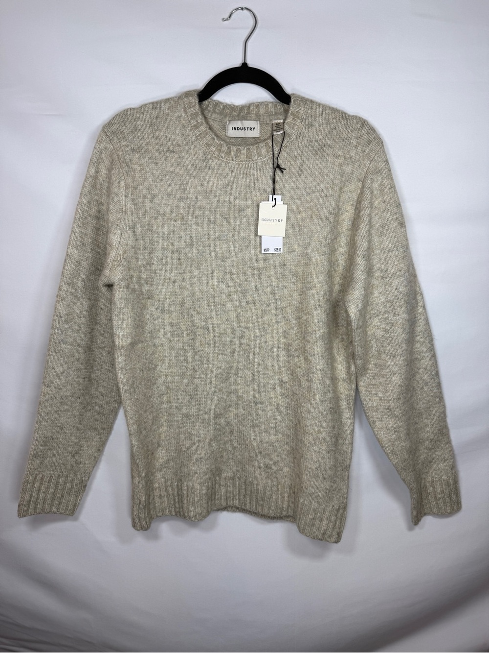 Industry Republic Mens Sweater Small Oatmeal Marle Crewneck Knit Pullover Beige